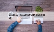 csolbug（csol不改证的号可以买吗）