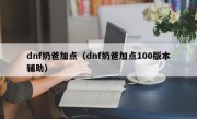 dnf奶爸加点（dnf奶爸加点100版本辅助）