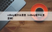 cdkey是什么意思（cdkey是什么意思啊）