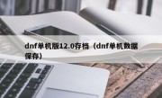 dnf单机版12.0存档（dnf单机数据保存）