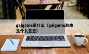 galgame是什么（galgame游戏是什么意思）