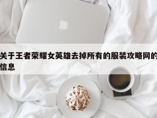 关于王者荣耀女英雄去掉所有的服装攻略网的信息