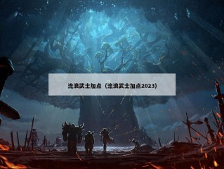 流浪武士加点（流浪武士加点2023）