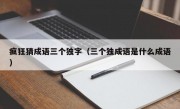 疯狂猜成语三个独字（三个独成语是什么成语）