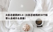 火影忍者羁绊3.0（火影忍者羁绊30个稻草人合成什么装备）